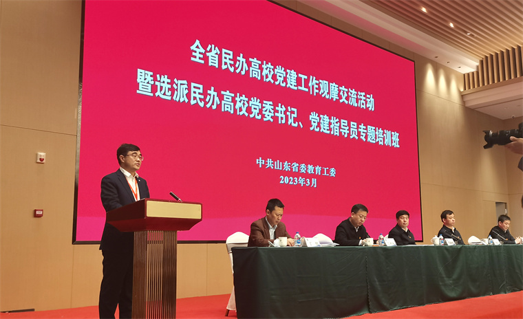 纽约国际官网在全省民办高校党建工作交流会上作典型发言